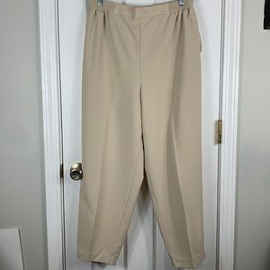 NWT Pinstripe khaki colored pants size 16P. Elastic band on sides and back